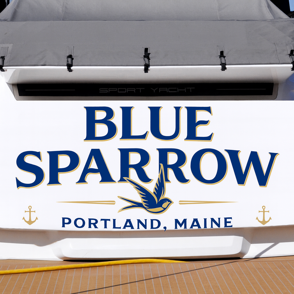 Custom Boat Stern Decal Sticker Sign | Boat Stern Name & Hailing City (Port) Sign