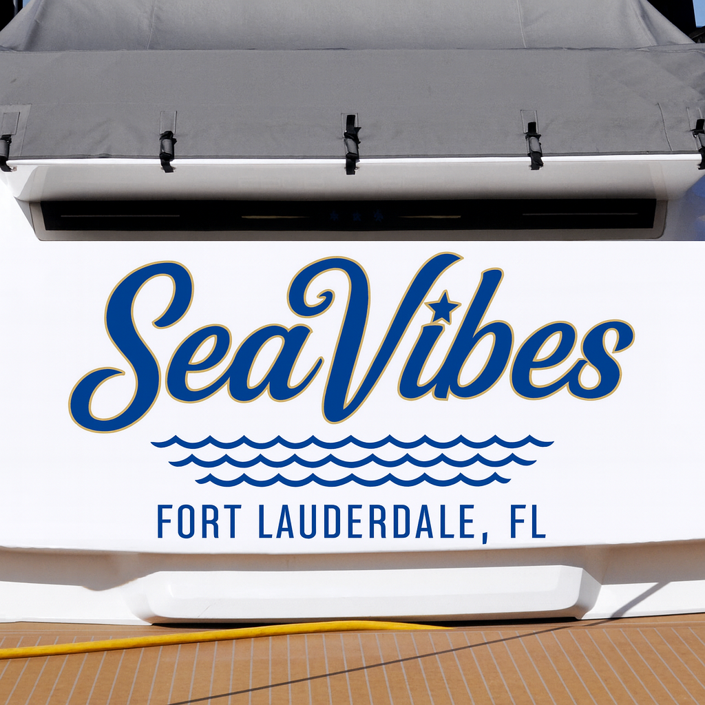 Custom Boat Stern Decal Sticker Sign | Boat Stern Name & Hailing City (Port) Sign