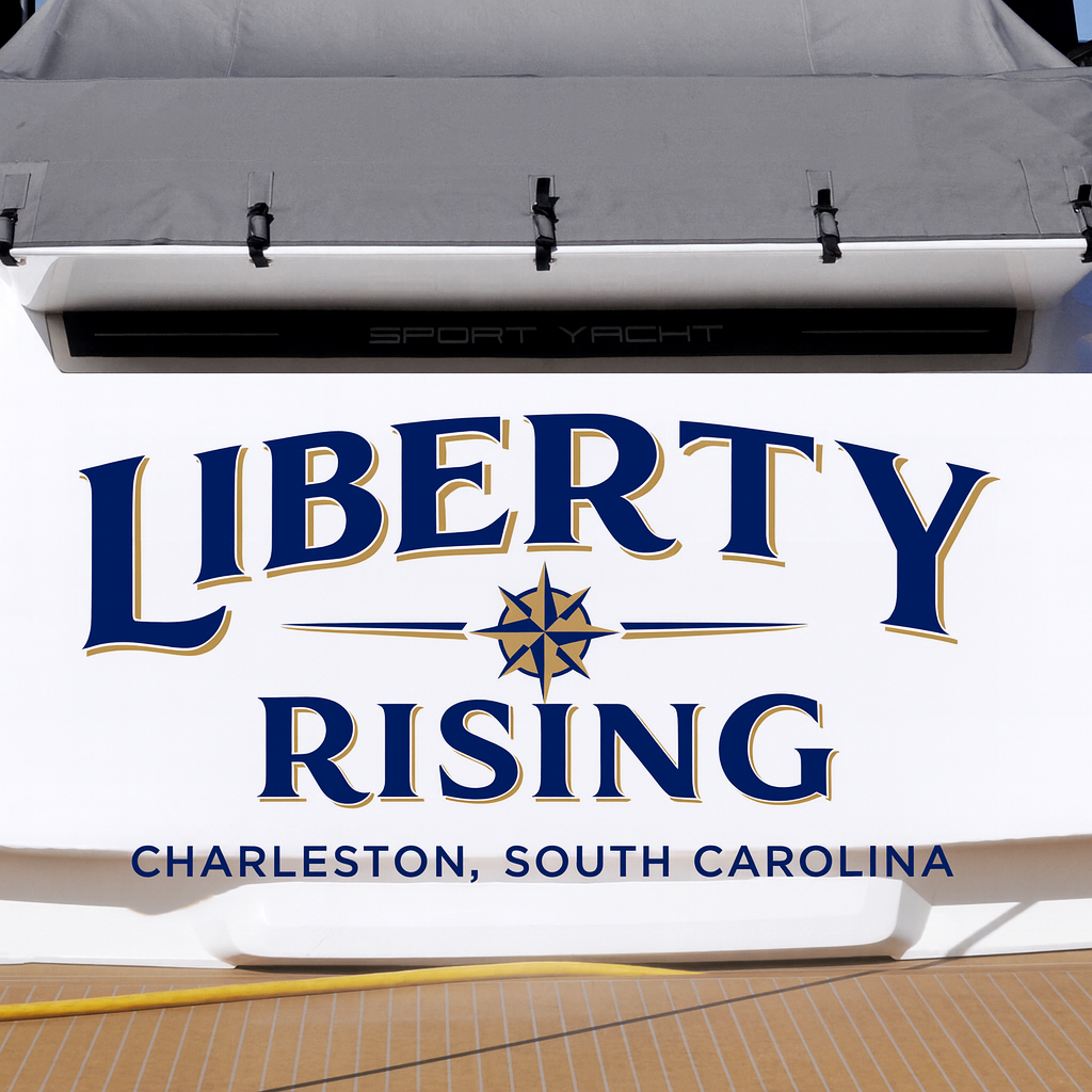 Custom Boat Stern Decal Sticker Sign | Boat Stern Name & Hailing City (Port) Sign