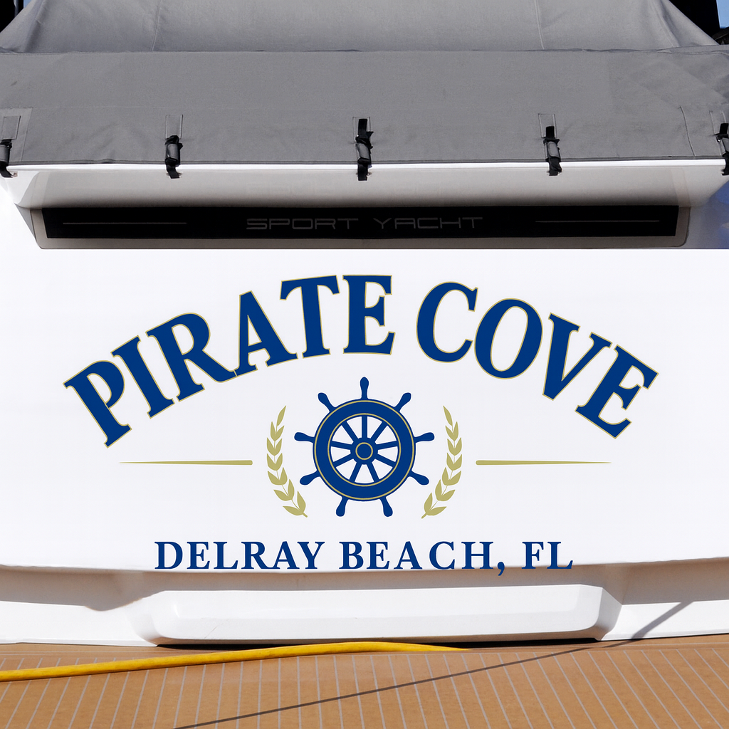 Custom Boat Stern Decal Sticker Sign | Boat Stern Name & Hailing City (Port) Sign