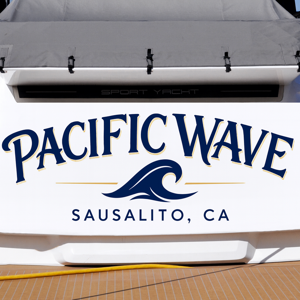 Custom Boat Stern Decal Sticker Sign | Boat Stern Name & Hailing City (Port) Sign