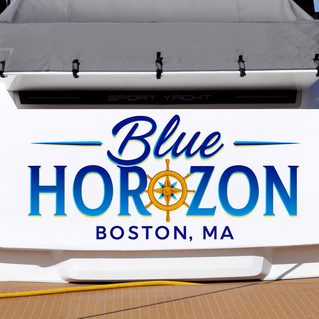 Custom Boat Stern Decal Sticker Sign | Boat Stern Name & Hailing City (Port) Sign