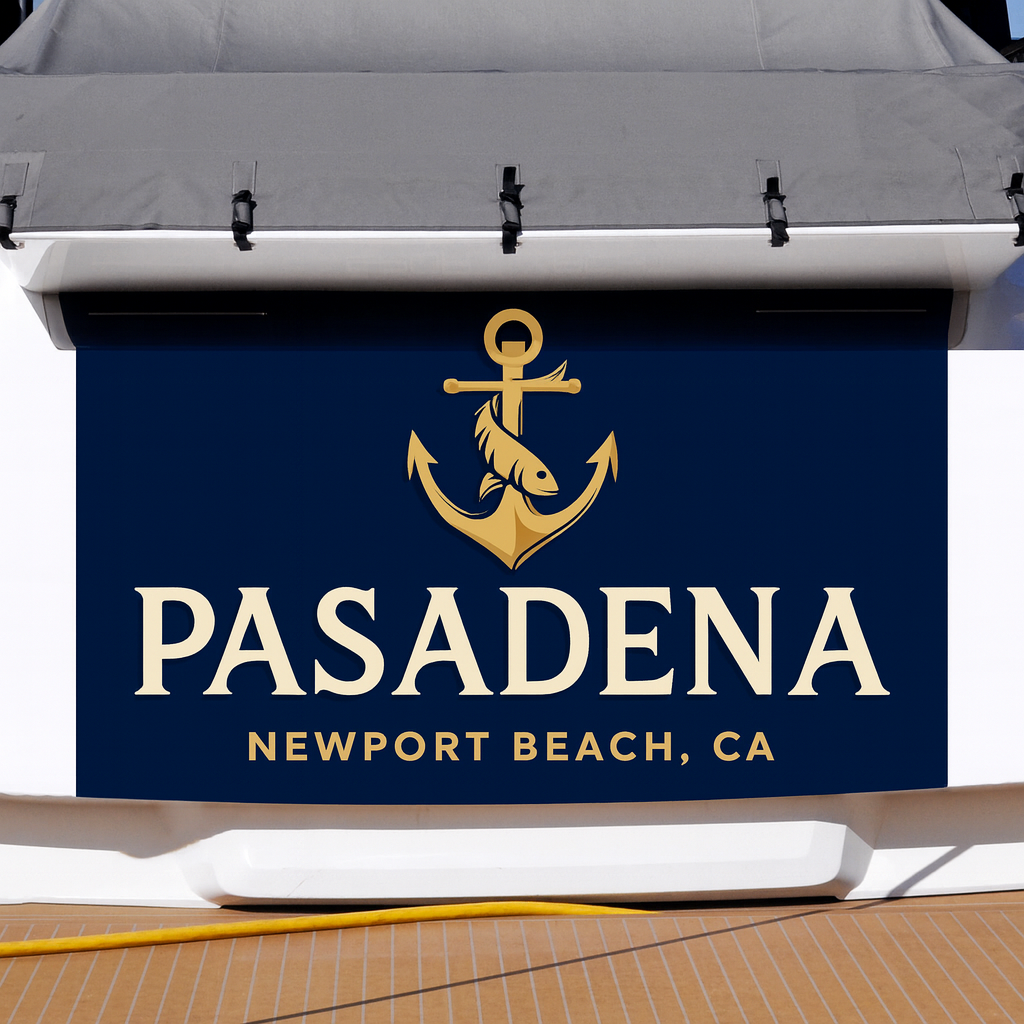Custom Boat Stern Decal Sticker Sign | Boat Stern Name & Hailing City (Port) Sign