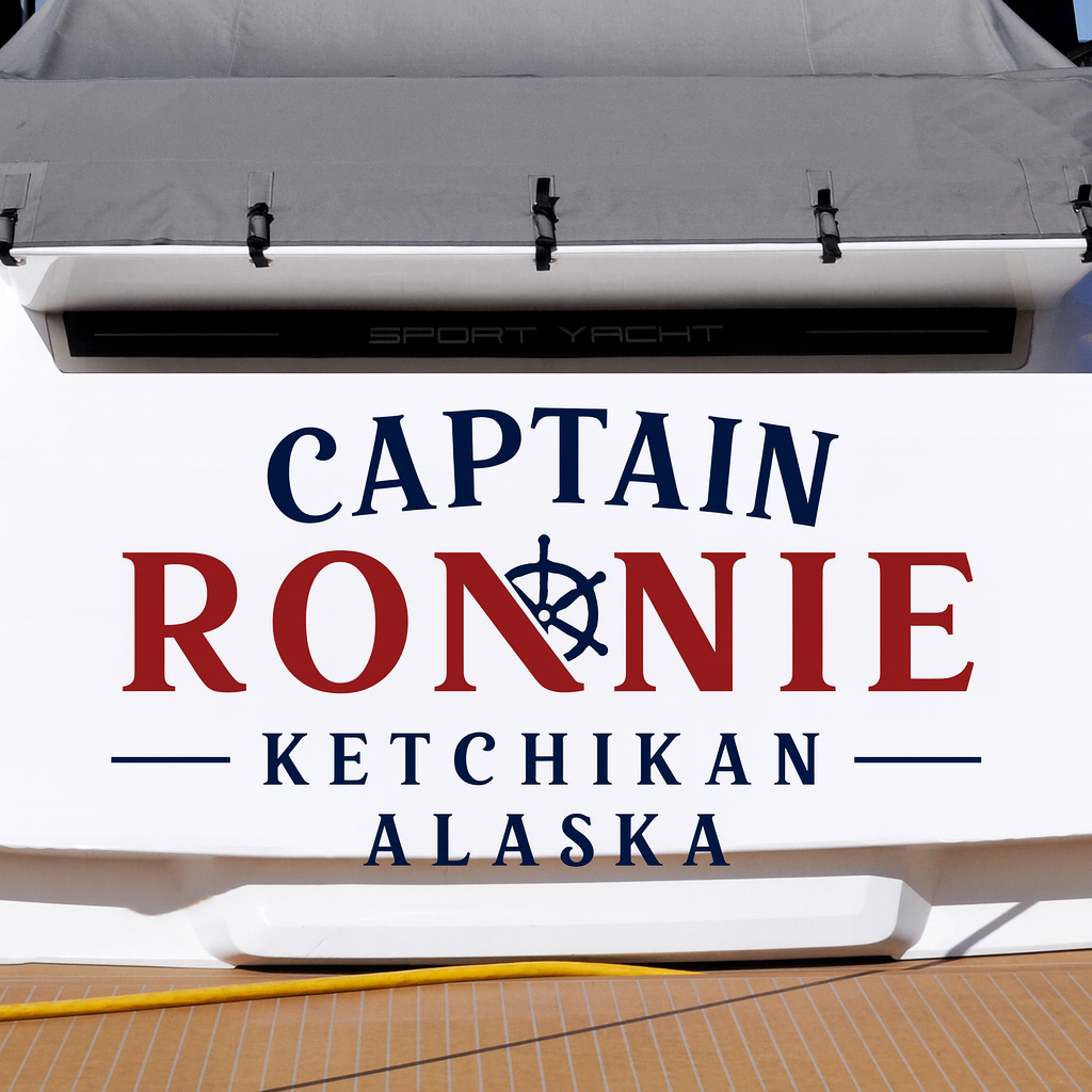 Custom Boat Stern Decal Sticker Sign | Boat Stern Name & Hailing City (Port) Sign
