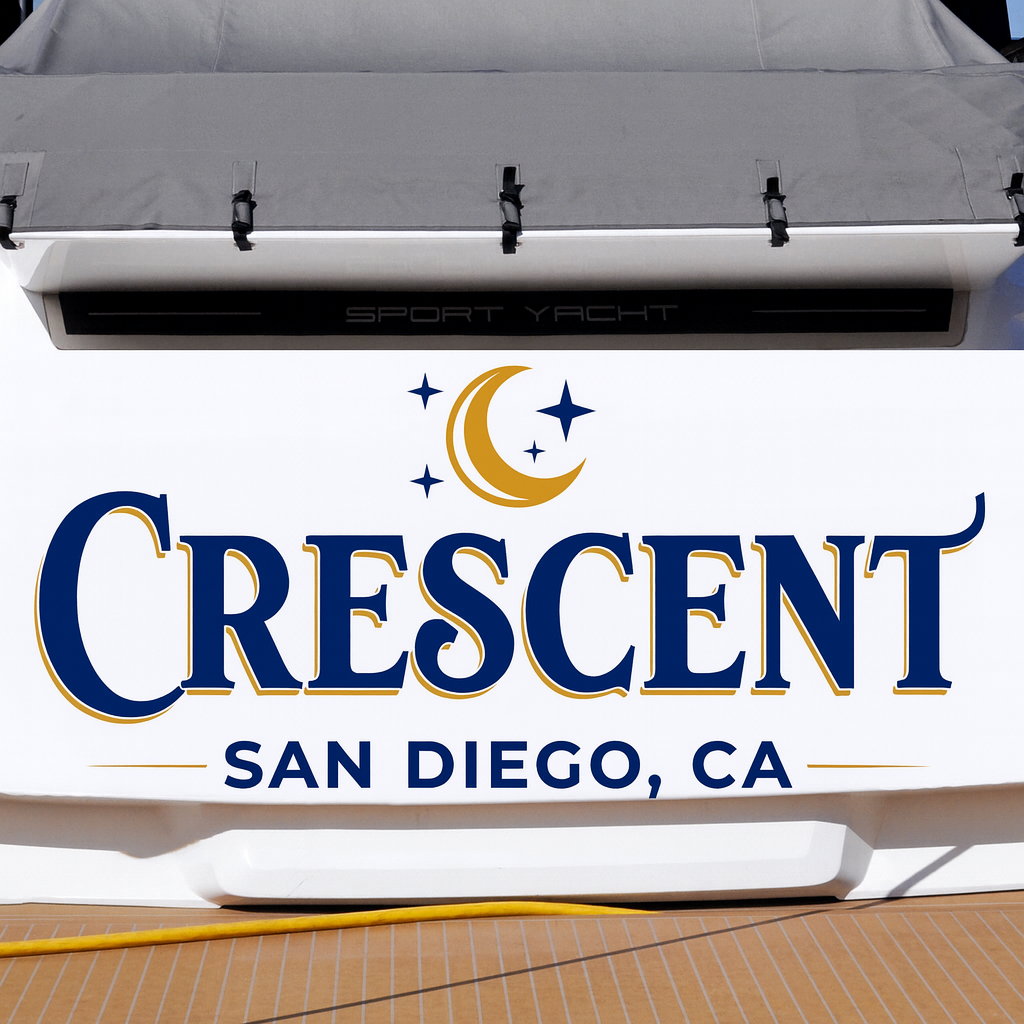 Custom Boat Stern Decal Sticker Sign | Boat Stern Name & Hailing City (Port) Sign