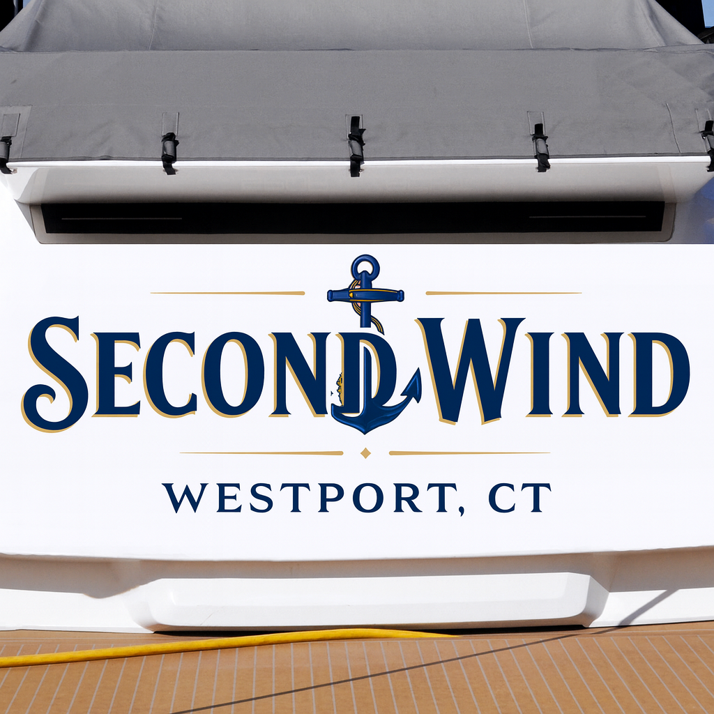 Custom Boat Stern Decal Sticker Sign | Boat Stern Name & Hailing City (Port) Sign