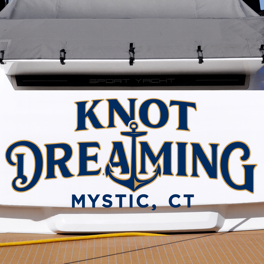 Custom Boat Stern Decal Sticker Sign | Boat Stern Name & Hailing City (Port) Sign