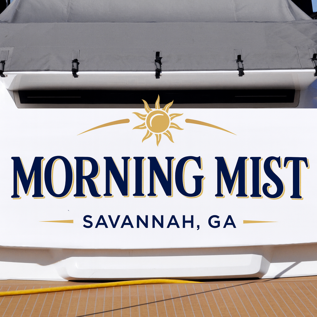 Custom Boat Stern Decal Sticker Sign | Boat Stern Name & Hailing City (Port) Sign