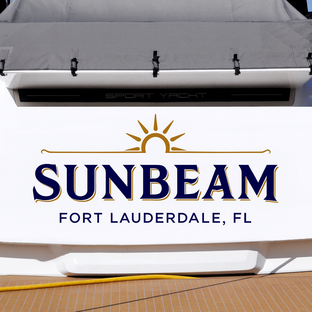 Custom Boat Stern Decal Sticker Sign | Boat Stern Name & Hailing City (Port) Sign