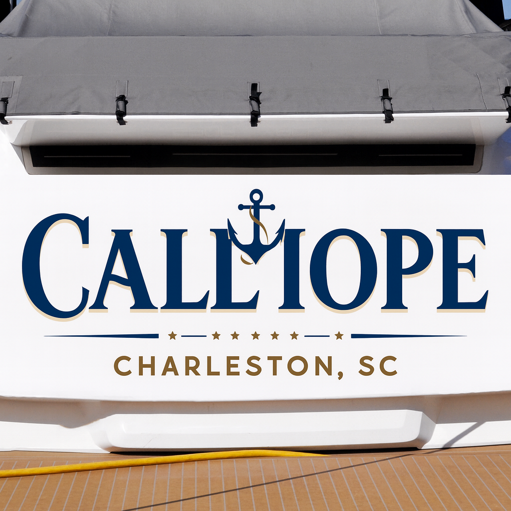 Custom Boat Stern Decal Sticker Sign | Boat Stern Name & Hailing City (Port) Sign