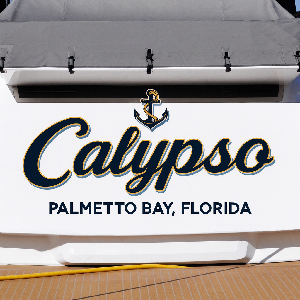 Custom Boat Stern Decal Sticker Sign | Boat Stern Name & Hailing City (Port) Sign