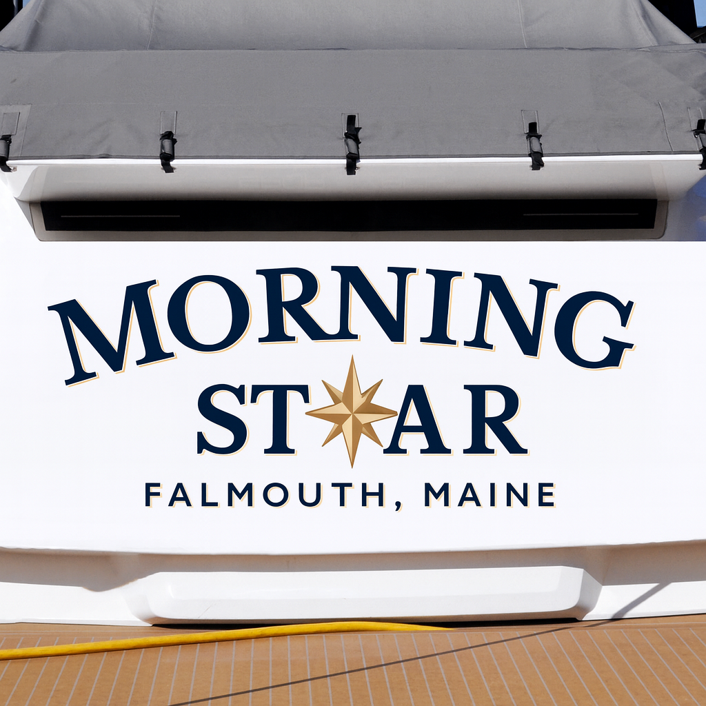 Custom Boat Stern Decal Sticker Sign | Boat Stern Name & Hailing City (Port) Sign