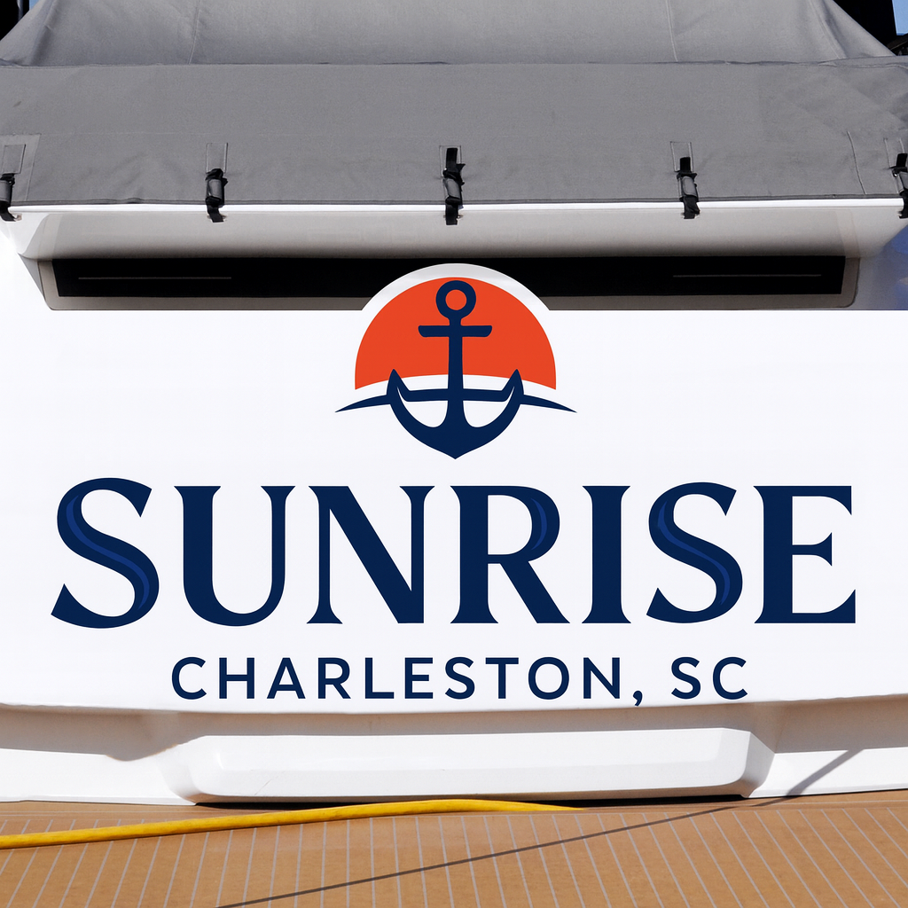 Custom Boat Stern Decal Sticker Sign | Boat Stern Name & Hailing City (Port) Sign