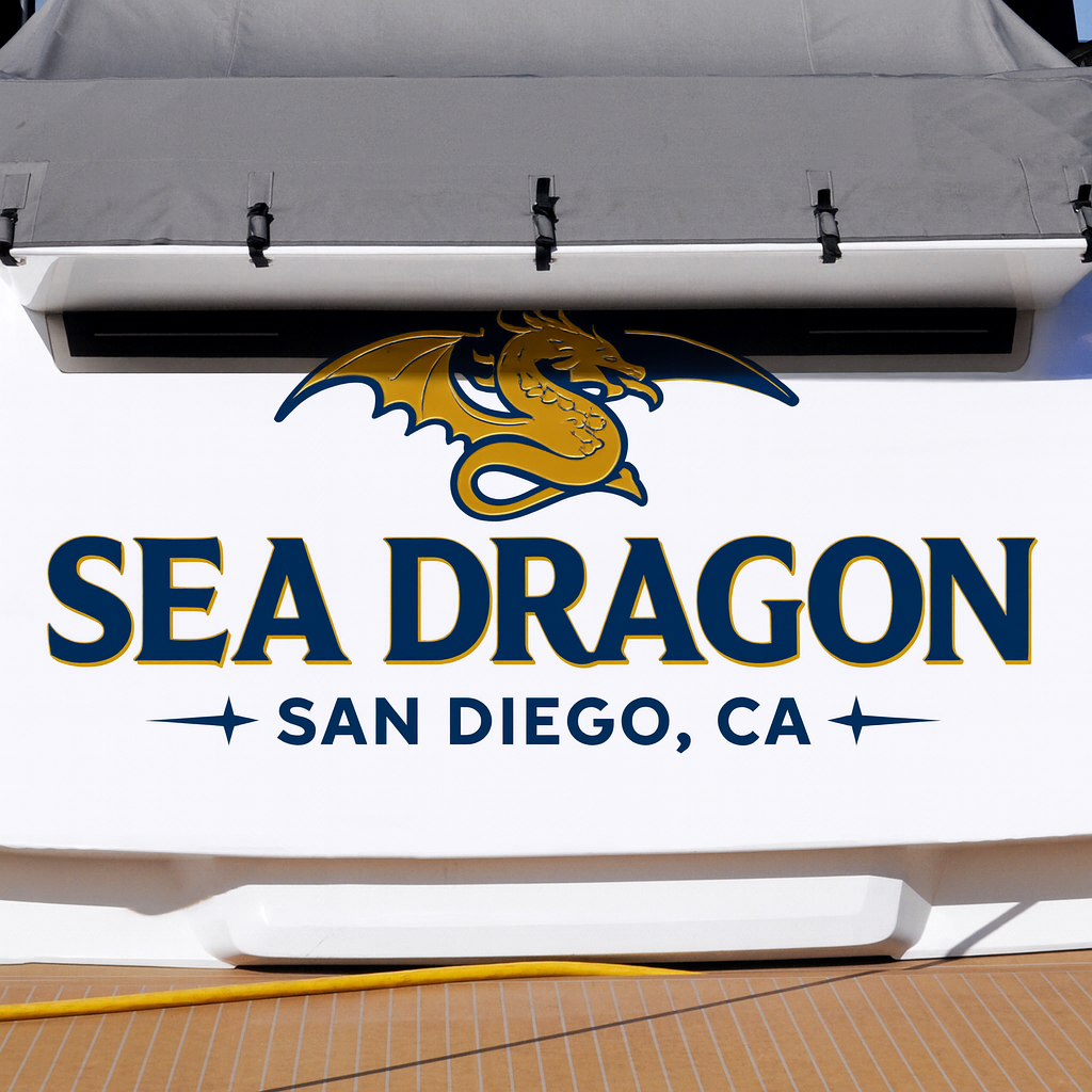 Custom Boat Stern Decal Sticker Sign | Boat Stern Name & Hailing City (Port) Sign