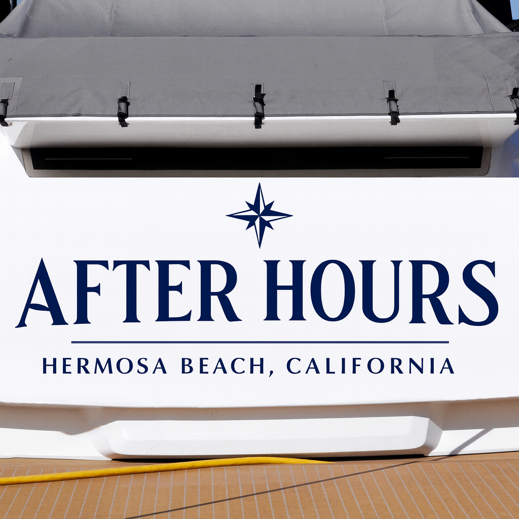 Custom Boat Stern Decal Sticker Sign | Boat Stern Name & Hailing City (Port) Sign