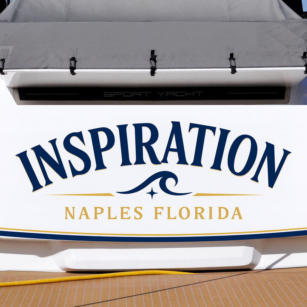 Custom Boat Stern Decal Sticker Sign | Boat Stern Name & Hailing City (Port) Sign
