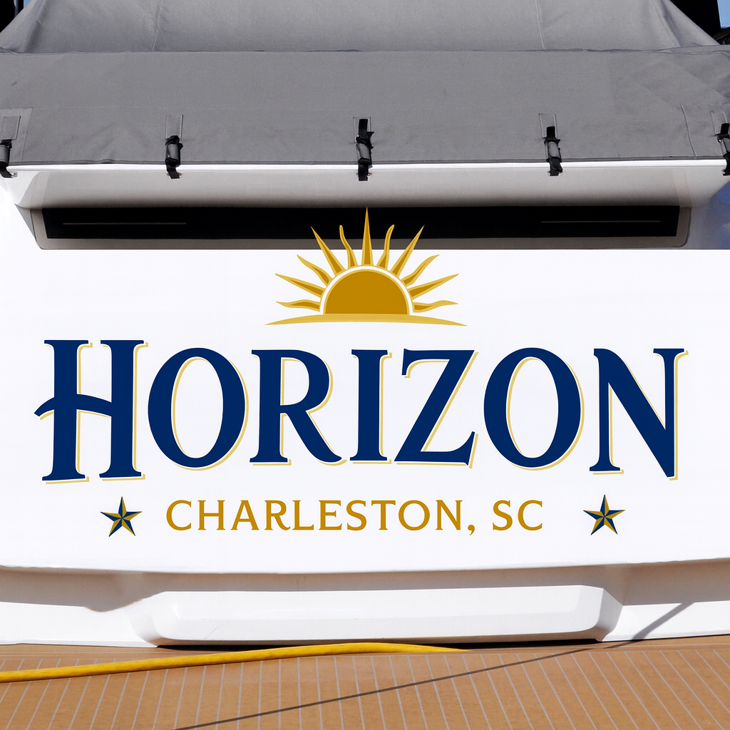 Custom Boat Stern Decal Sticker Sign | Boat Stern Name & Hailing City (Port) Sign