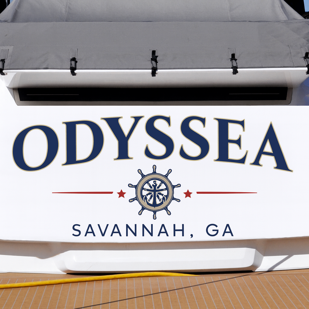 Custom Boat Stern Decal Sticker Sign | Boat Stern Name & Hailing City (Port) Sign