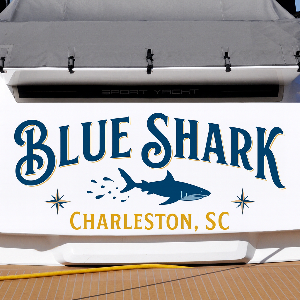 Custom Boat Stern Decal Sticker Sign | Boat Stern Name & Hailing City (Port) Sign