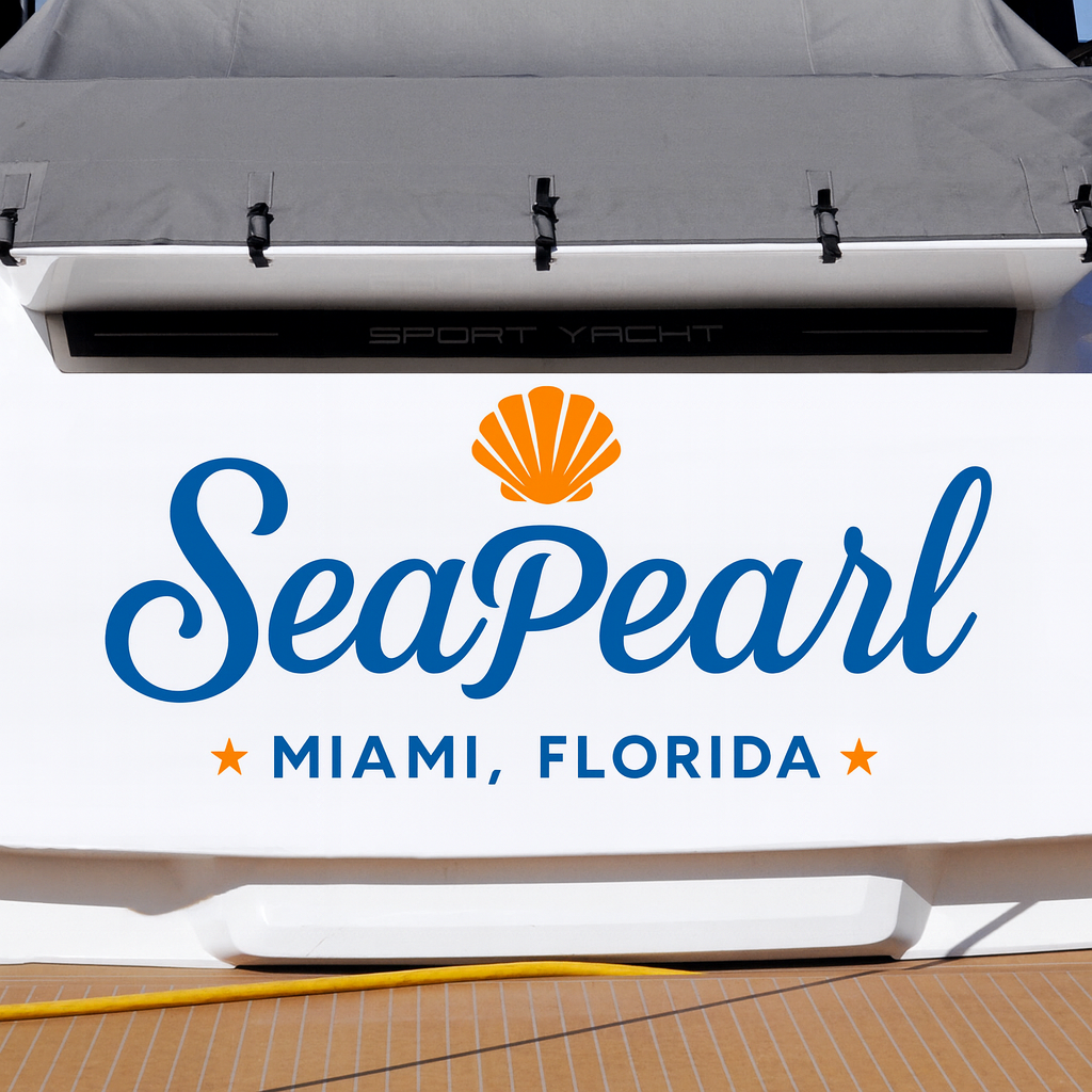 Custom Boat Stern Decal Sticker Sign | Boat Stern Name & Hailing City (Port) Sign