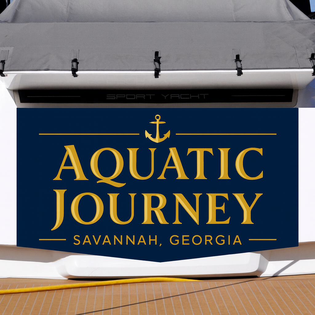 Custom Boat Stern Decal Sticker Sign | Boat Stern Name & Hailing City (Port) Sign