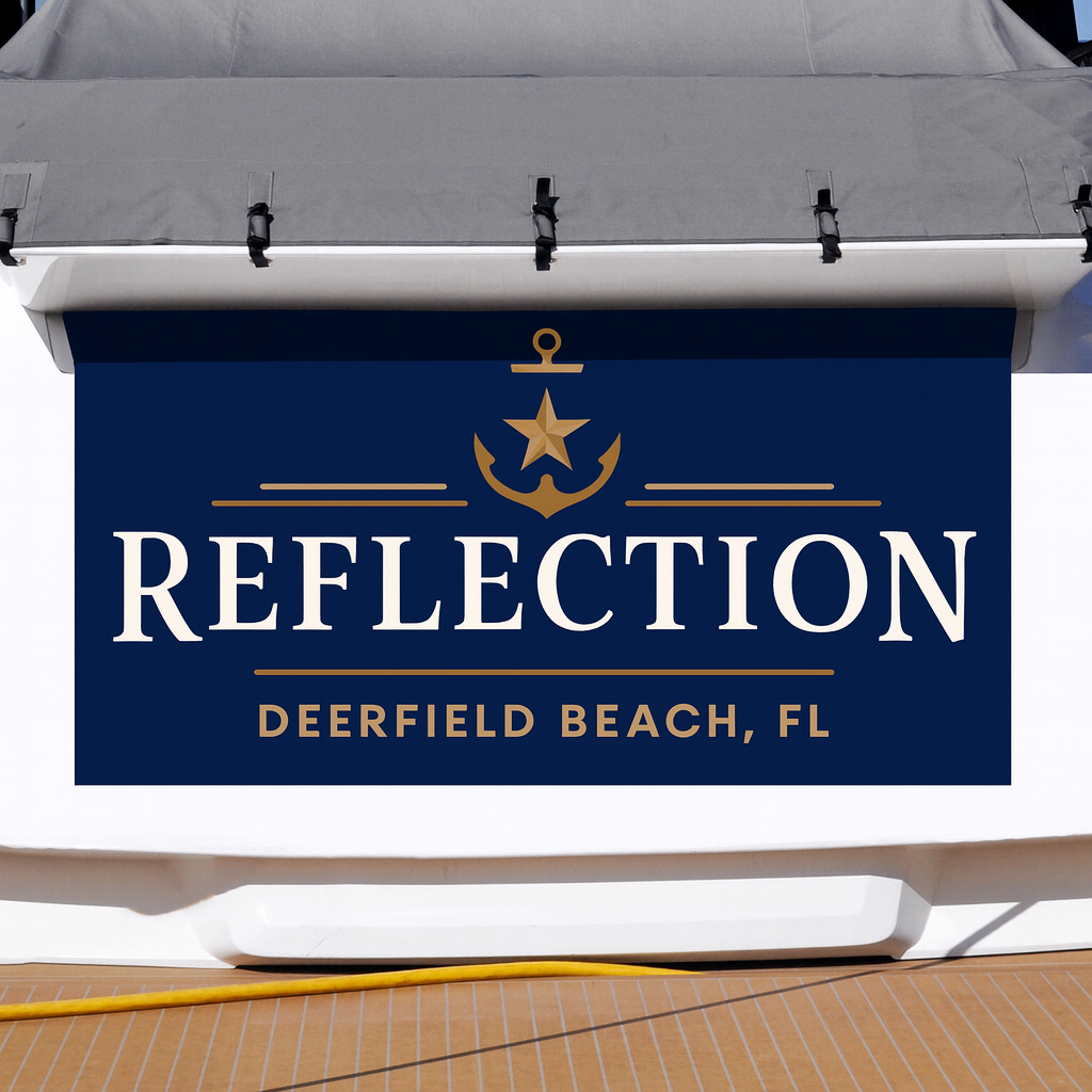 Custom Boat Stern Decal Sticker Sign | Boat Stern Name & Hailing City (Port) Sign