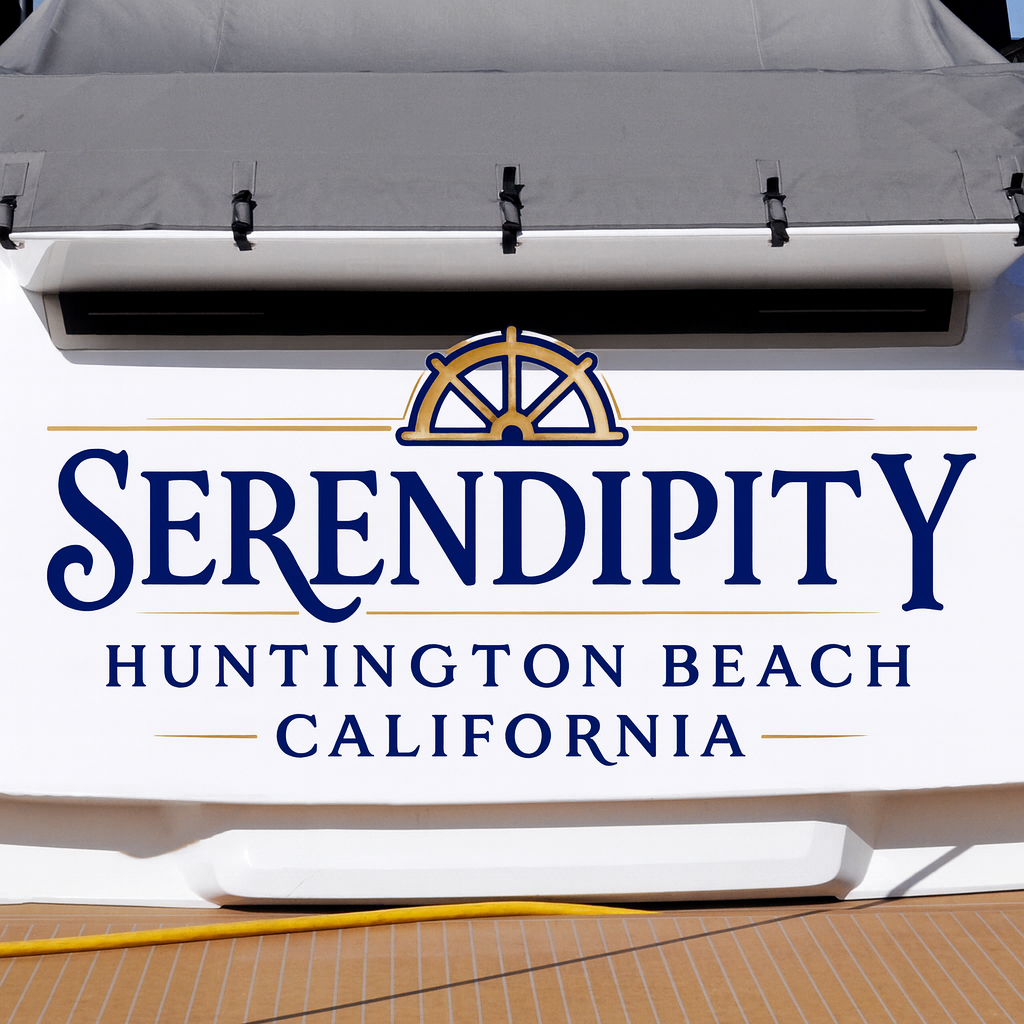 Custom Boat Stern Decal Sticker Sign | Boat Stern Name & Hailing City (Port) Sign