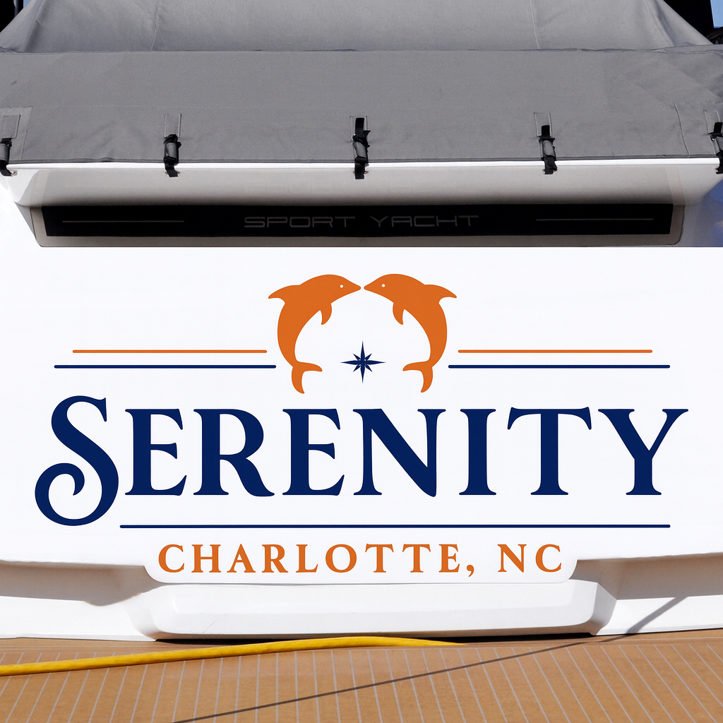 Custom Boat Stern Decal Sticker Sign | Boat Stern Name & Hailing City (Port) Sign