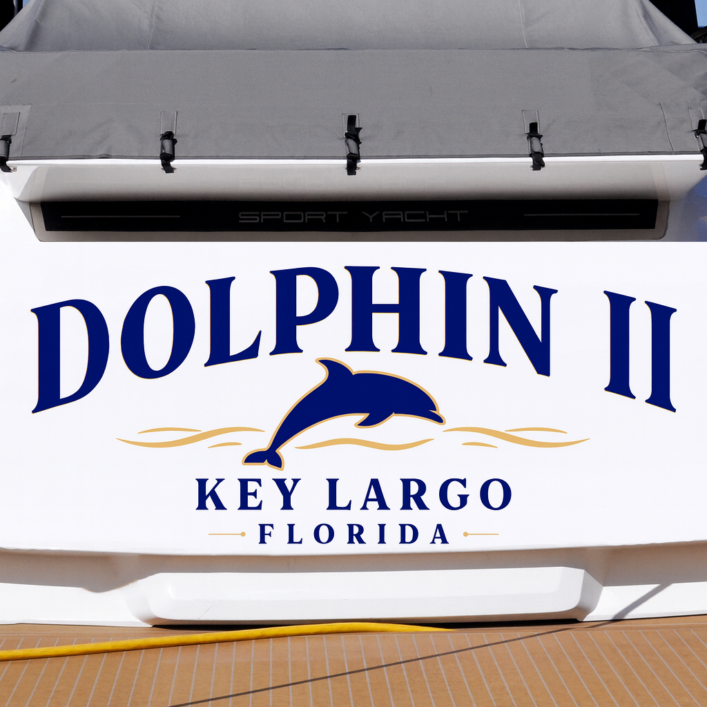 Custom Boat Stern Decal Sticker Sign | Boat Stern Name & Hailing City (Port) Sign