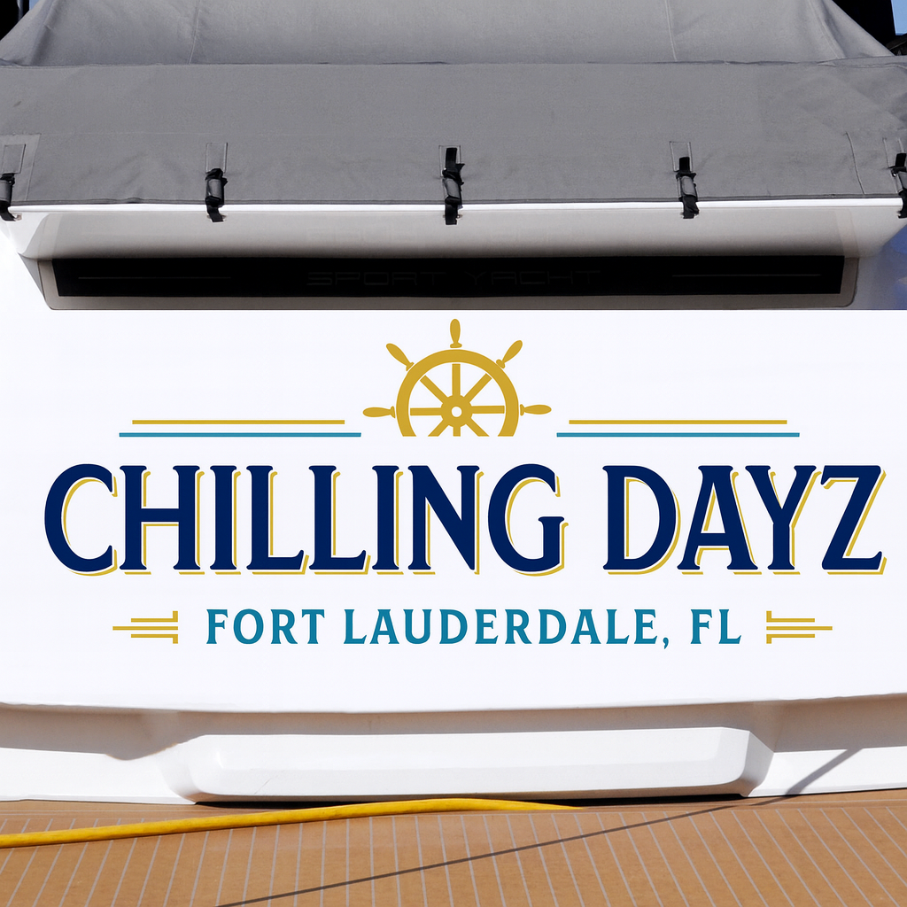 Custom Boat Stern Decal Sticker Sign | Boat Stern Name & Hailing City (Port) Sign