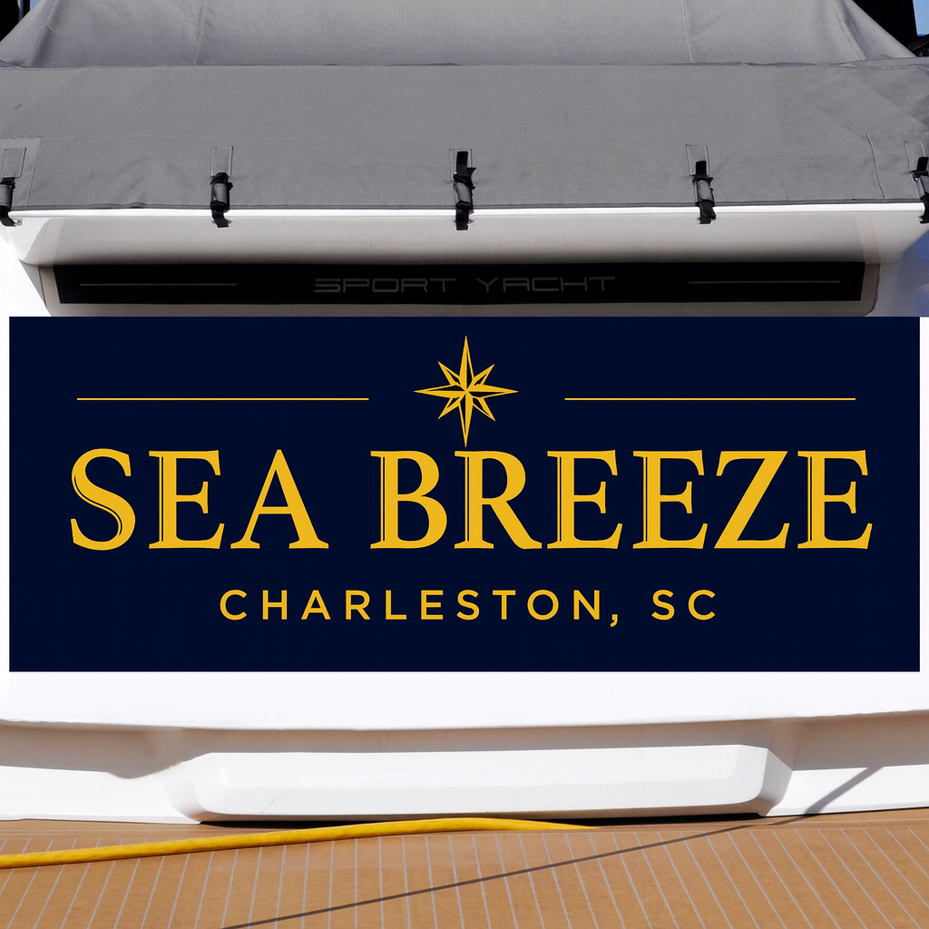 Custom Boat Stern Decal Sticker Sign | Boat Stern Name & Hailing City (Port) Sign