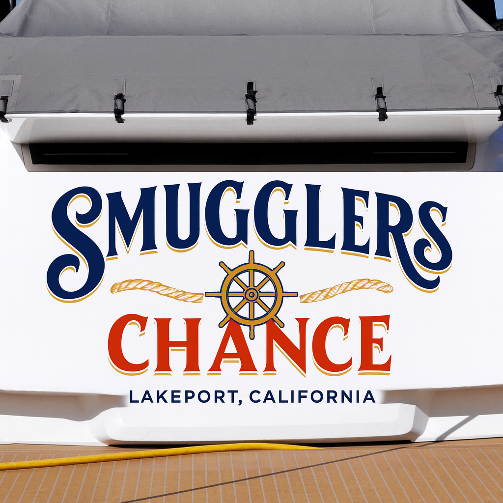 Custom Boat Stern Decal Sticker Sign | Boat Stern Name & Hailing City (Port) Sign