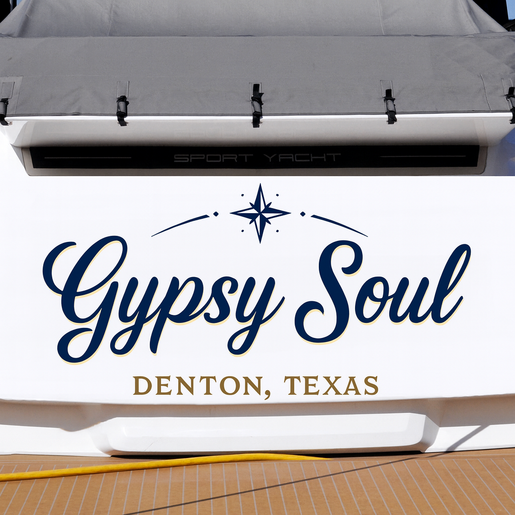 Custom Boat Stern Decal Sticker Sign | Boat Stern Name & Hailing City (Port) Sign