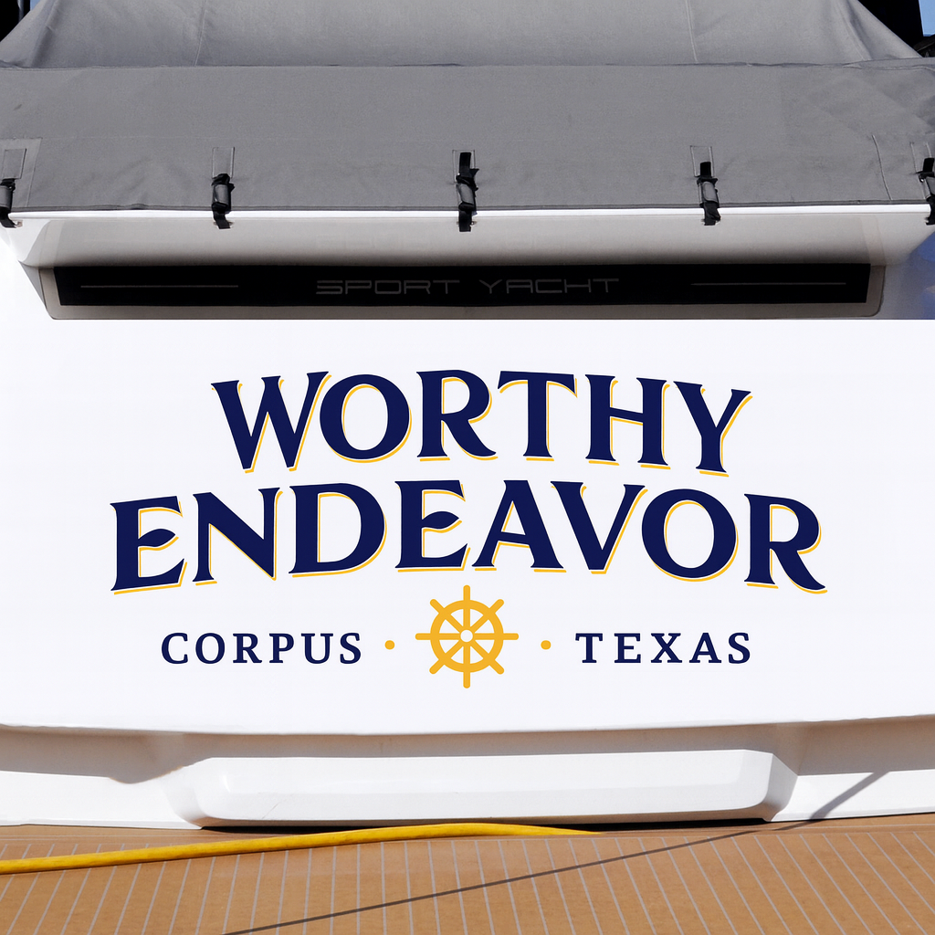 Custom Boat Stern Decal Sticker Sign | Boat Stern Name & Hailing City (Port) Sign