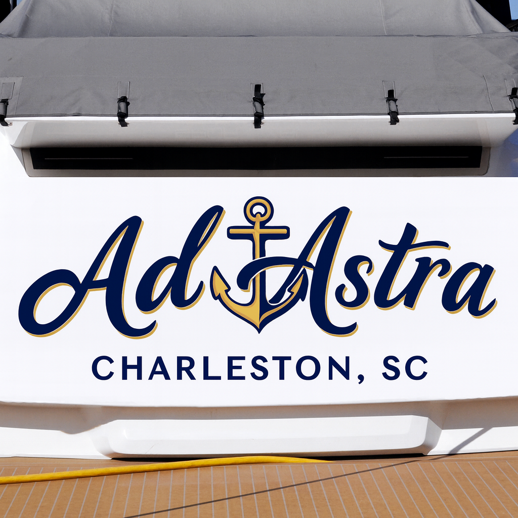 Custom Boat Stern Decal Sticker Sign | Boat Stern Name & Hailing City (Port) Sign