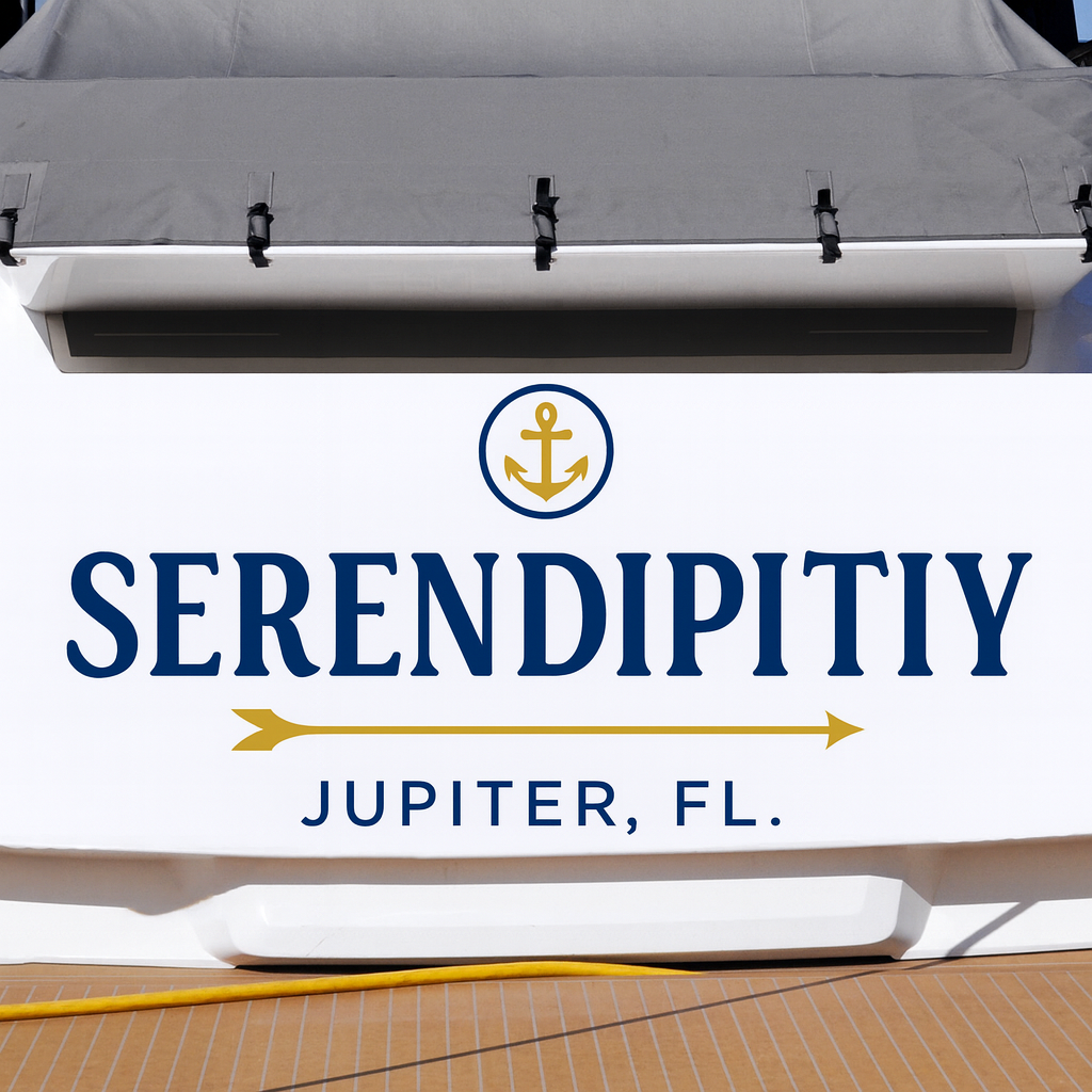 Custom Boat Stern Decal Sticker Sign | Boat Stern Name & Hailing City (Port) Sign