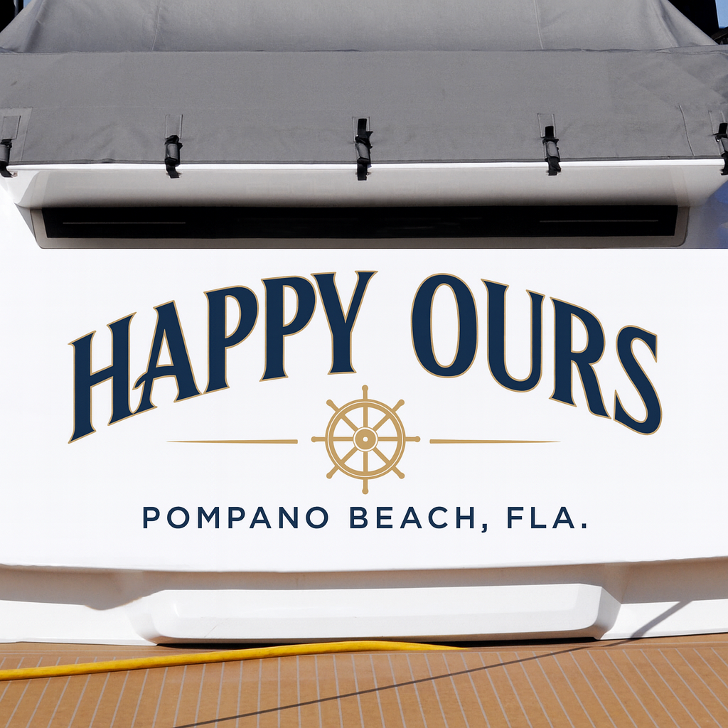 Custom Boat Stern Decal Sticker Sign | Boat Stern Name & Hailing City (Port) Sign