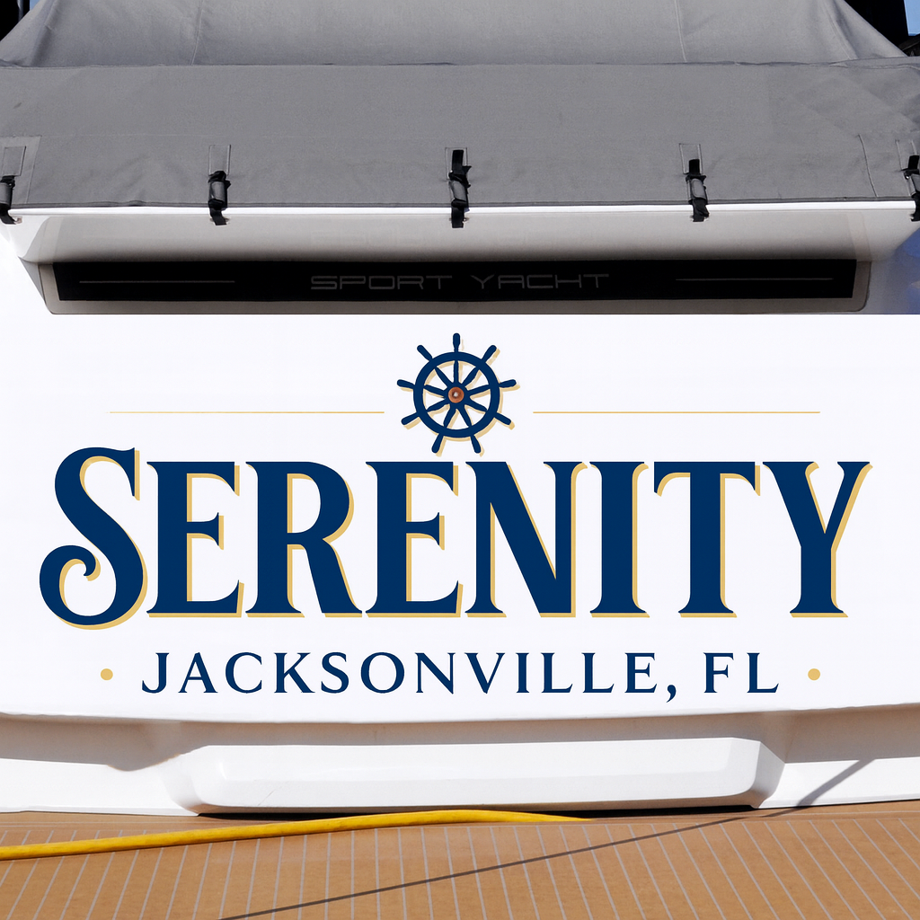 Custom Boat Stern Decal Sticker Sign | Boat Stern Name & Hailing City (Port) Sign