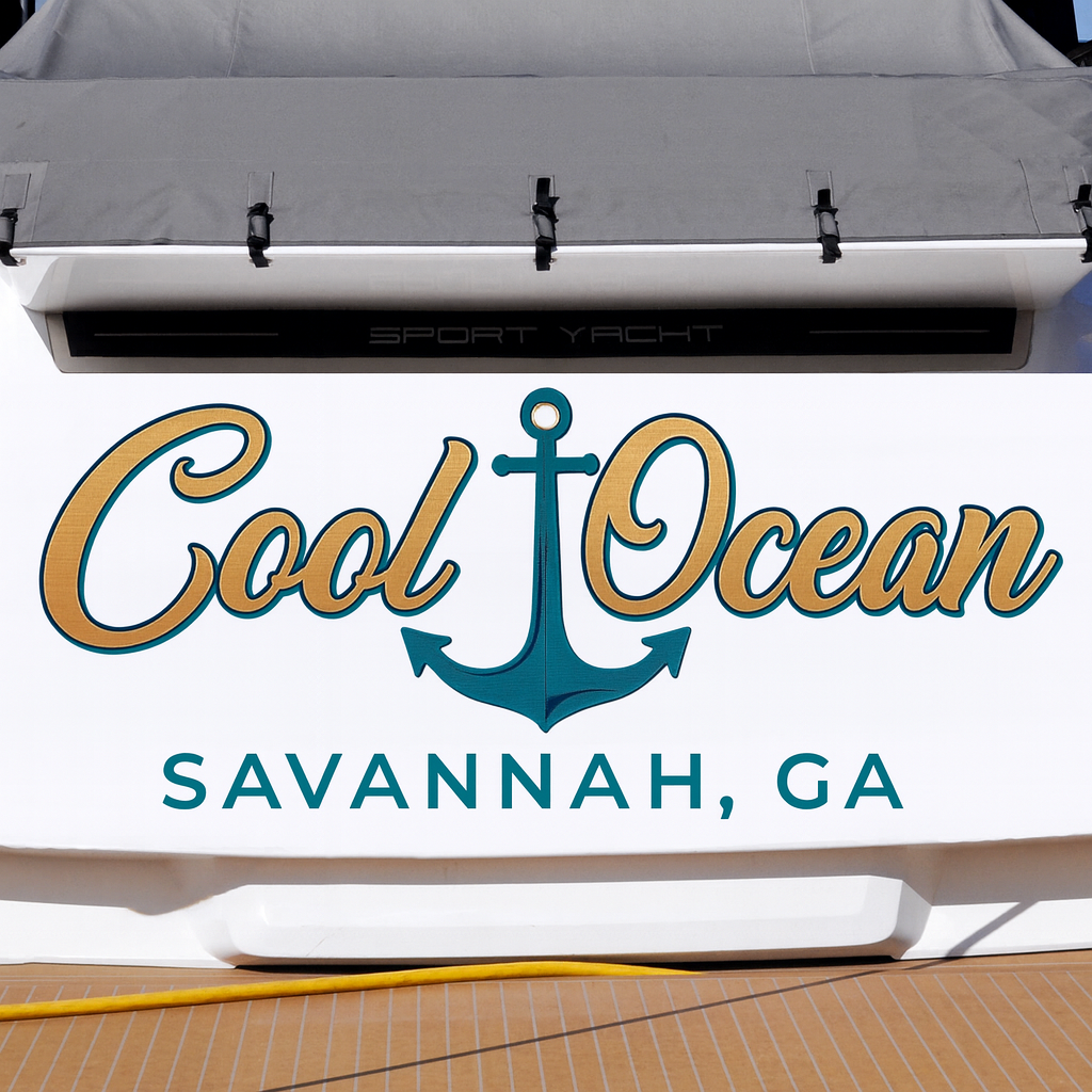 Custom Boat Stern Decal Sticker Sign | Boat Stern Name & Hailing City (Port) Sign
