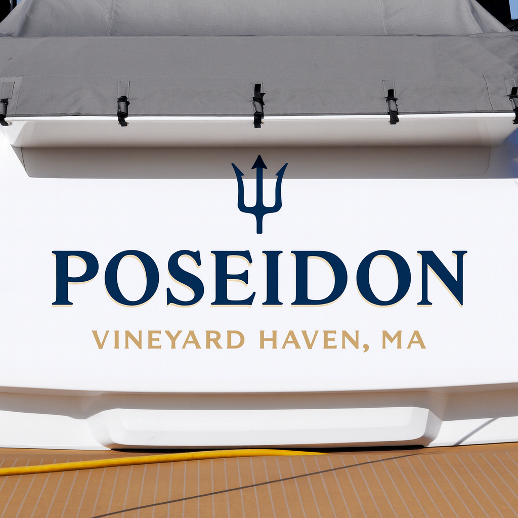 Custom Boat Stern Decal Sticker Sign | Boat Stern Name & Hailing City (Port) Sign