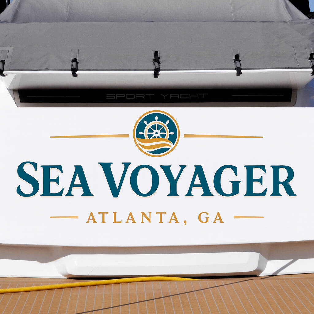 Custom Boat Stern Decal Sticker Sign | Boat Stern Name & Hailing City (Port) Sign