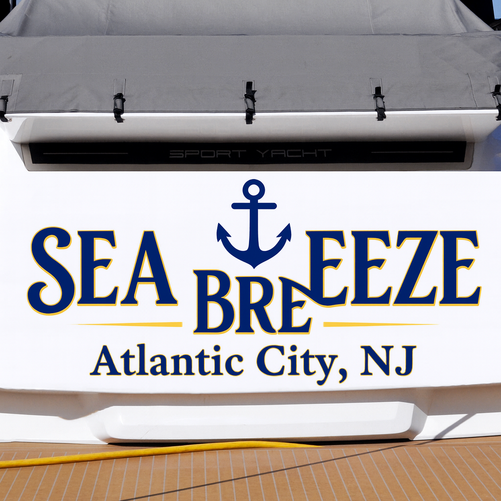Custom Boat Stern Decal Sticker Sign | Boat Stern Name & Hailing City (Port) Sign