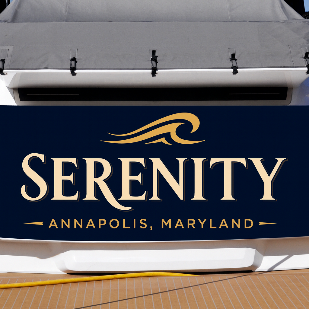 Custom Boat Stern Decal Sticker Sign | Boat Stern Name & Hailing City (Port) Sign