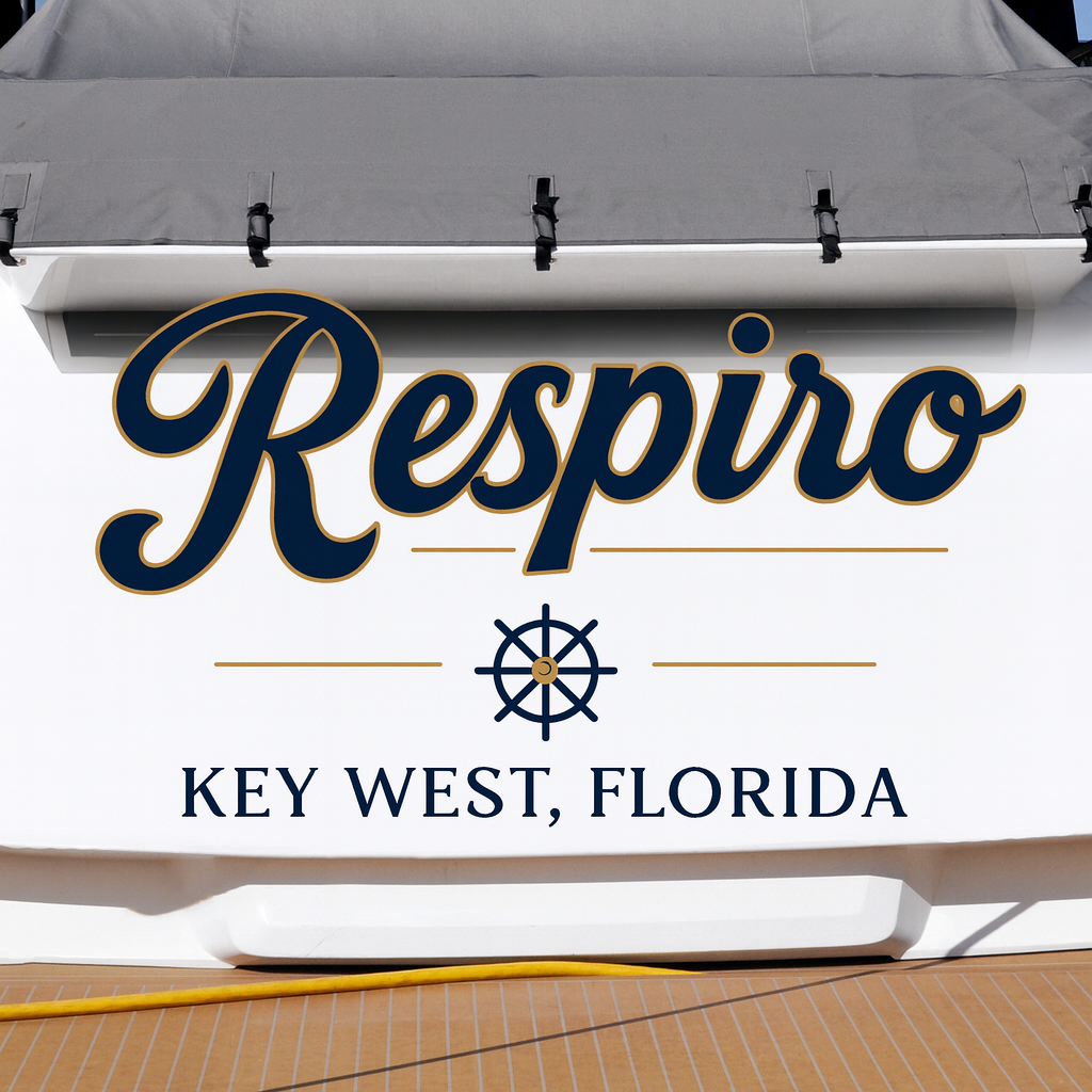 Custom Boat Stern Decal Sticker Sign | Boat Stern Name & Hailing City (Port) Sign