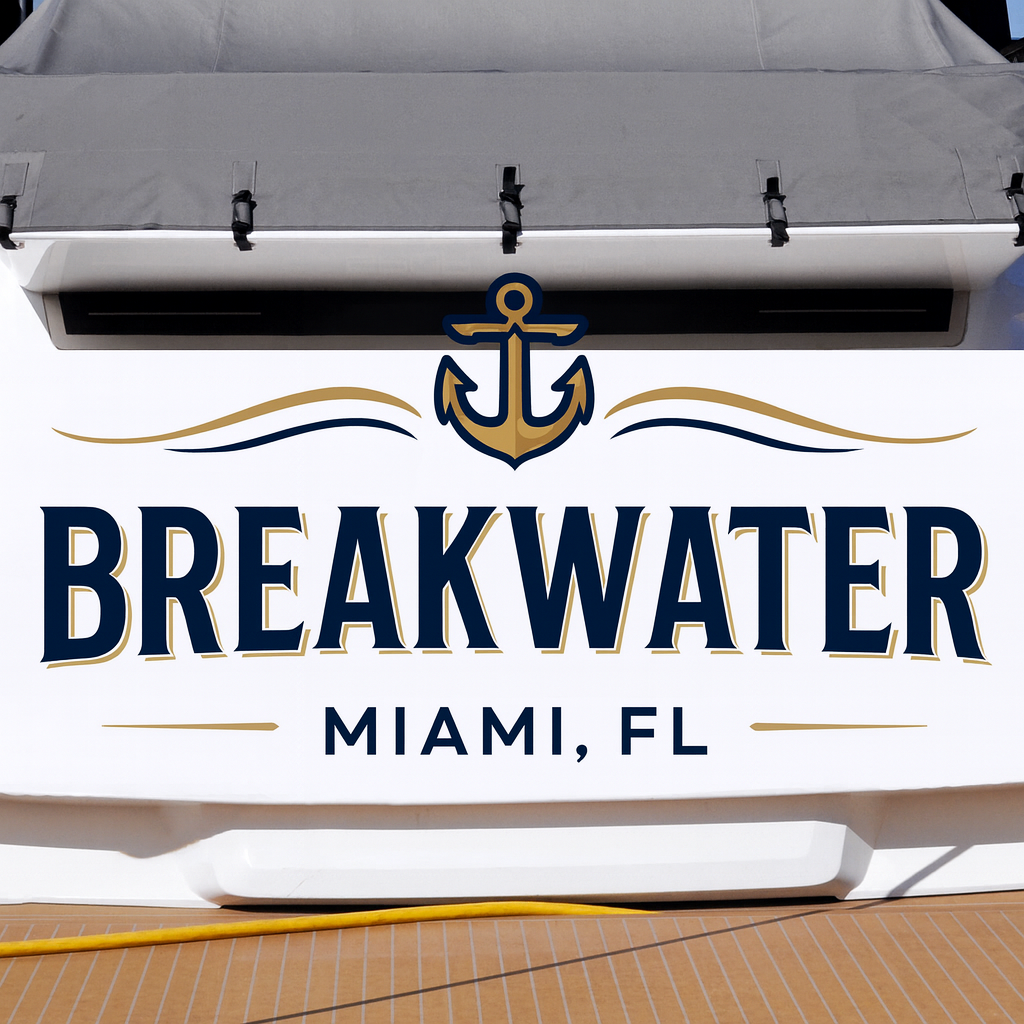 Custom Boat Stern Decal Sticker Sign | Boat Stern Name & Hailing City (Port) Sign