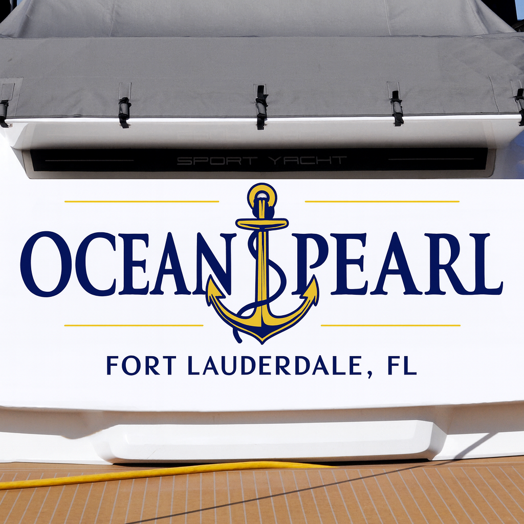 Custom Boat Stern Decal Sticker Sign | Boat Stern Name & Hailing City (Port) Sign