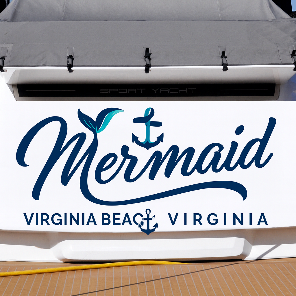Custom Boat Stern Decal Sticker Sign | Boat Stern Name & Hailing City (Port) Sign