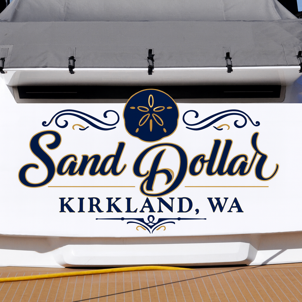 Custom Boat Stern Decal Sticker Sign | Boat Stern Name & Hailing City (Port) Sign