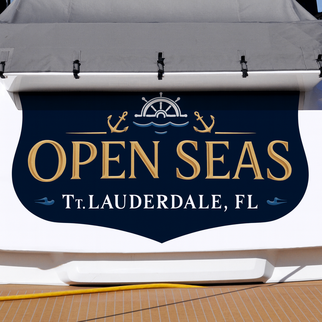 Custom Boat Stern Decal Sticker Sign | Boat Stern Name & Hailing City (Port) Sign