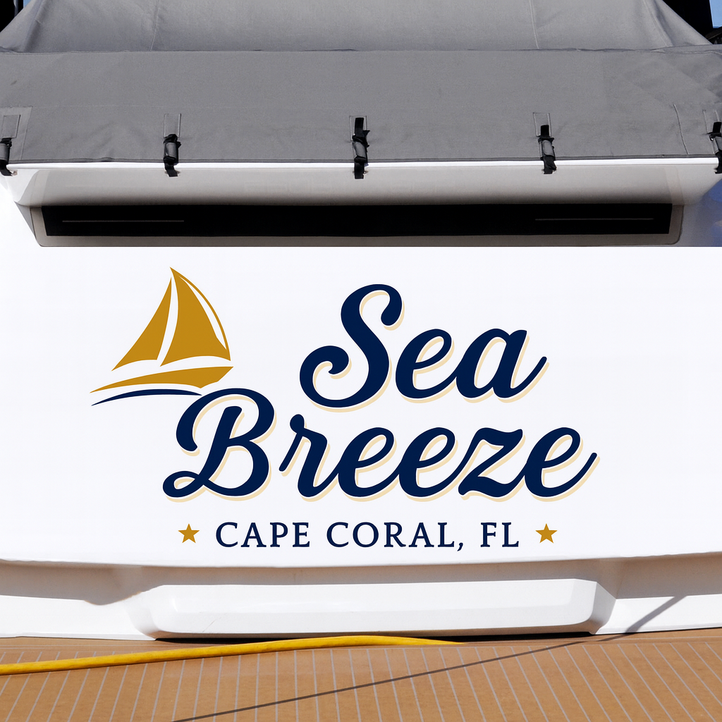 Custom Boat Stern Decal Sticker Sign | Boat Stern Name & Hailing City (Port) Sign